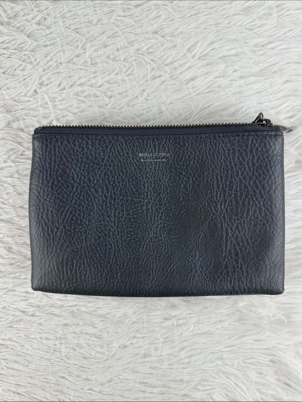 Matt & Nat Grey Triple Zipper Wallet Pouch Purse